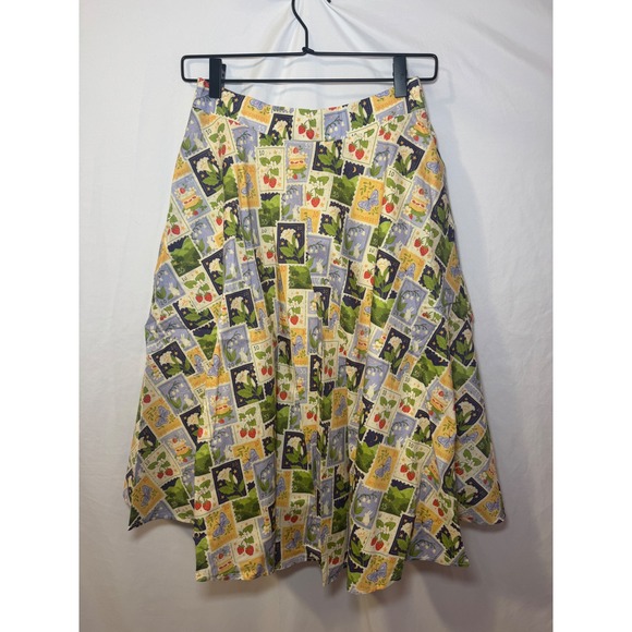 Tulip B Dresses & Skirts - Tulip B Postage Stamp Print Midi Skirt Womens M Cottagecore Vintage Style NWT